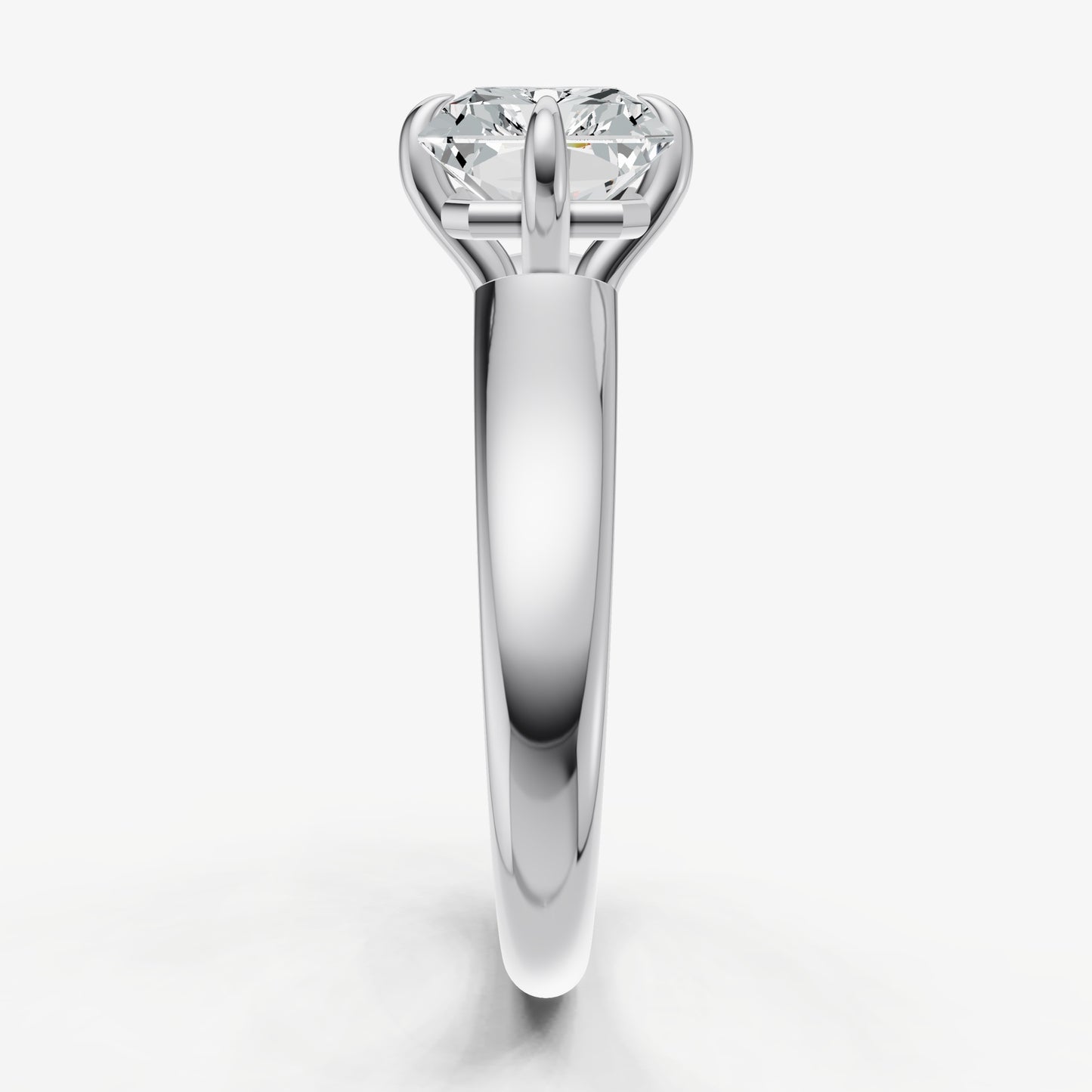 Radiant East-West Oval Compassss Set Engagement Ring