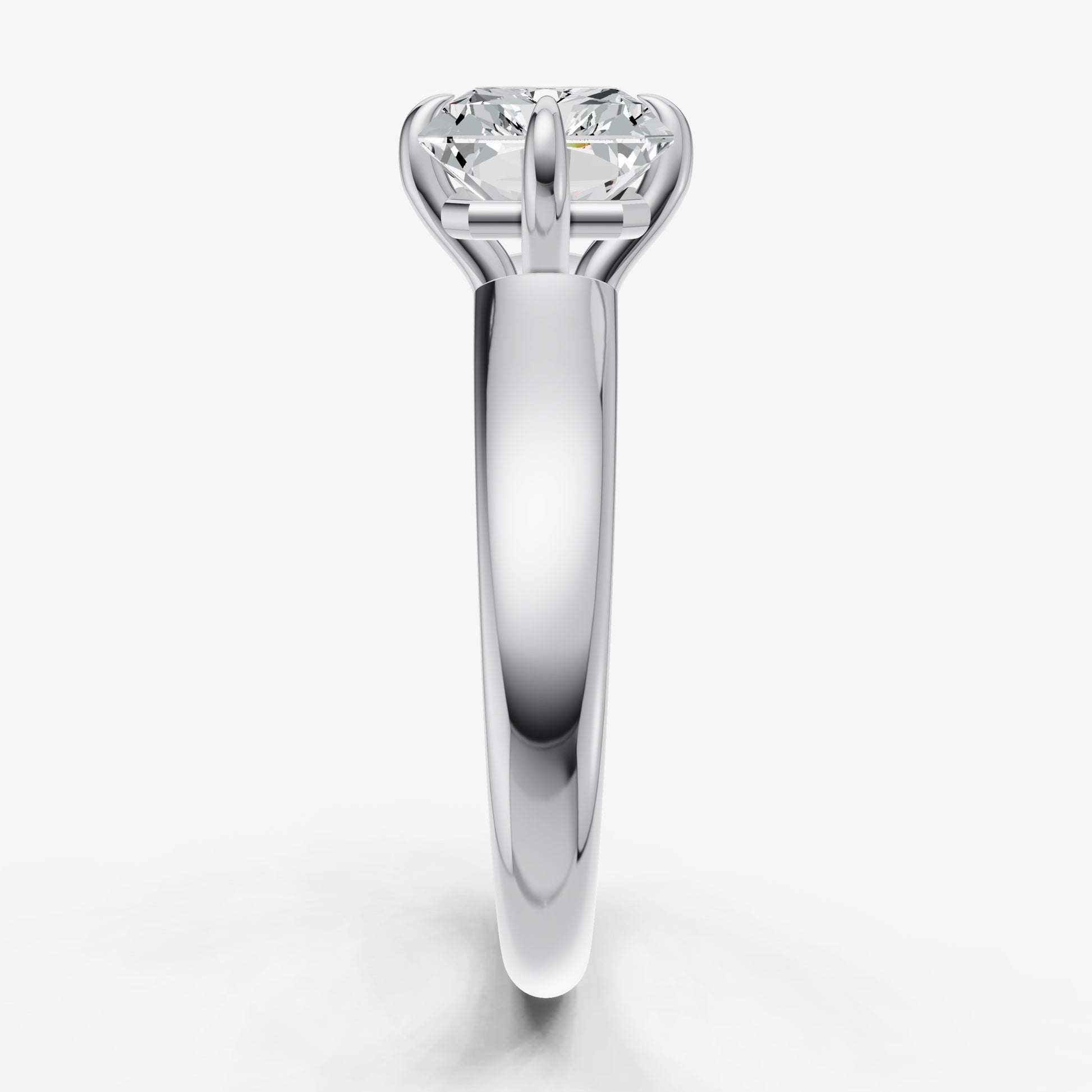 Radiant East-West Oval Compassss Set Engagement Ring