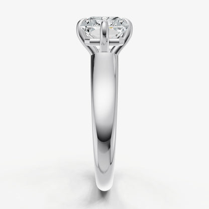 Radiant East-West Oval Compassss Set Engagement Ring