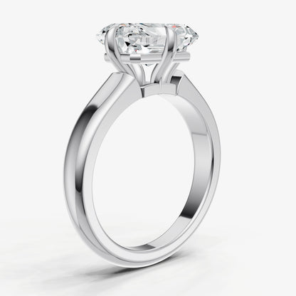 Radiant East-West Oval Compassss Set Engagement Ring