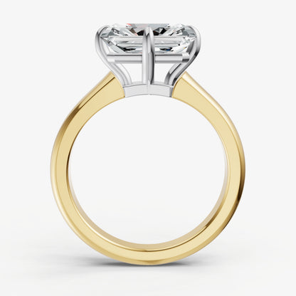 Radiant East-West Oval Compassss Set Engagement Ring