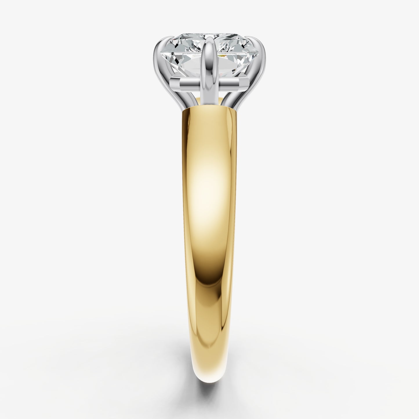 Radiant East-West Oval Compassss Set Engagement Ring