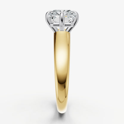 Radiant East-West Oval Compassss Set Engagement Ring