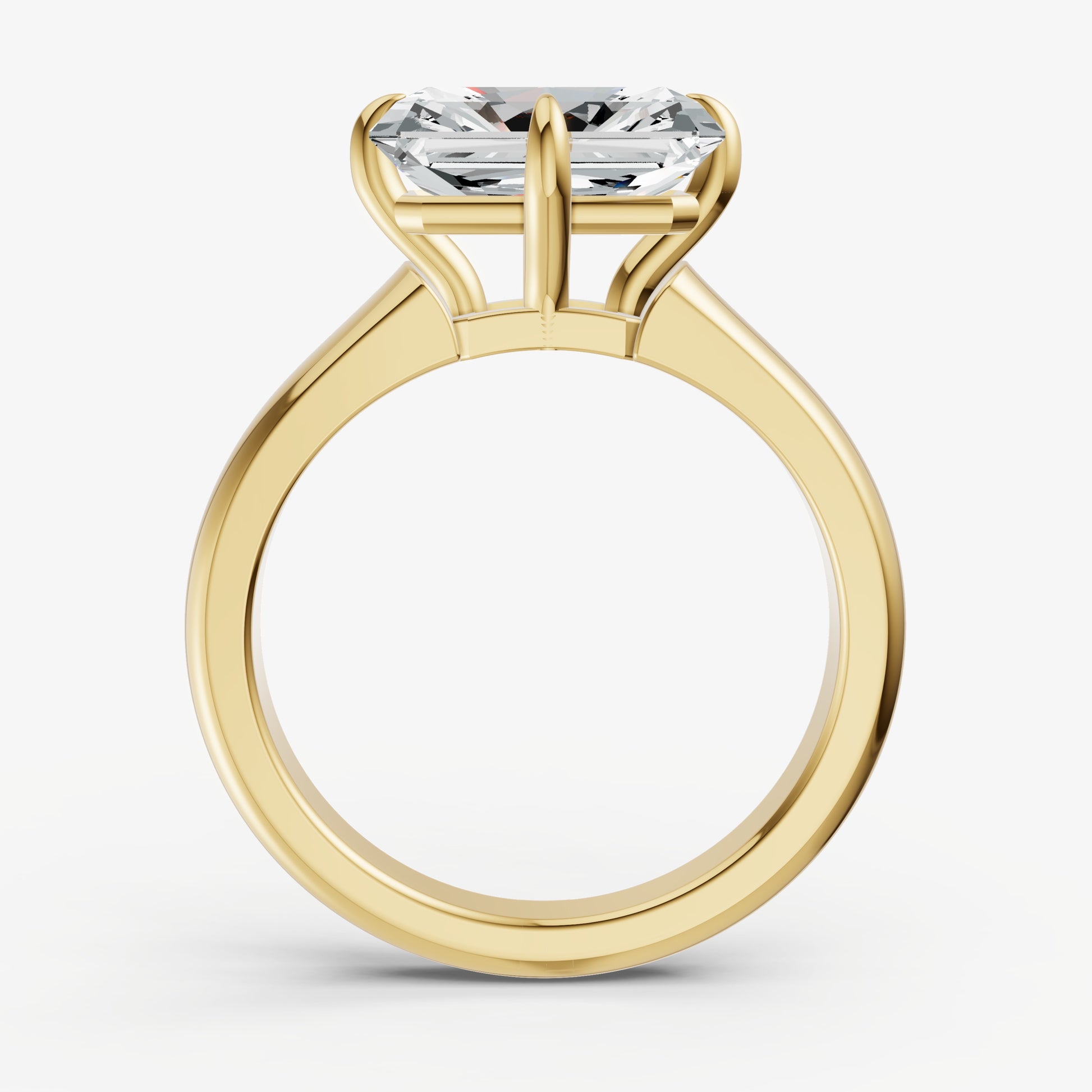 Radiant East-West Oval Compassss Set Engagement Ring