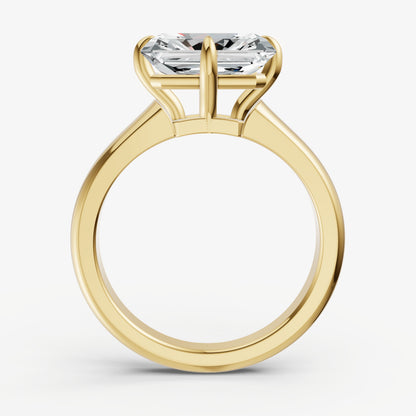 Radiant East-West Oval Compassss Set Engagement Ring
