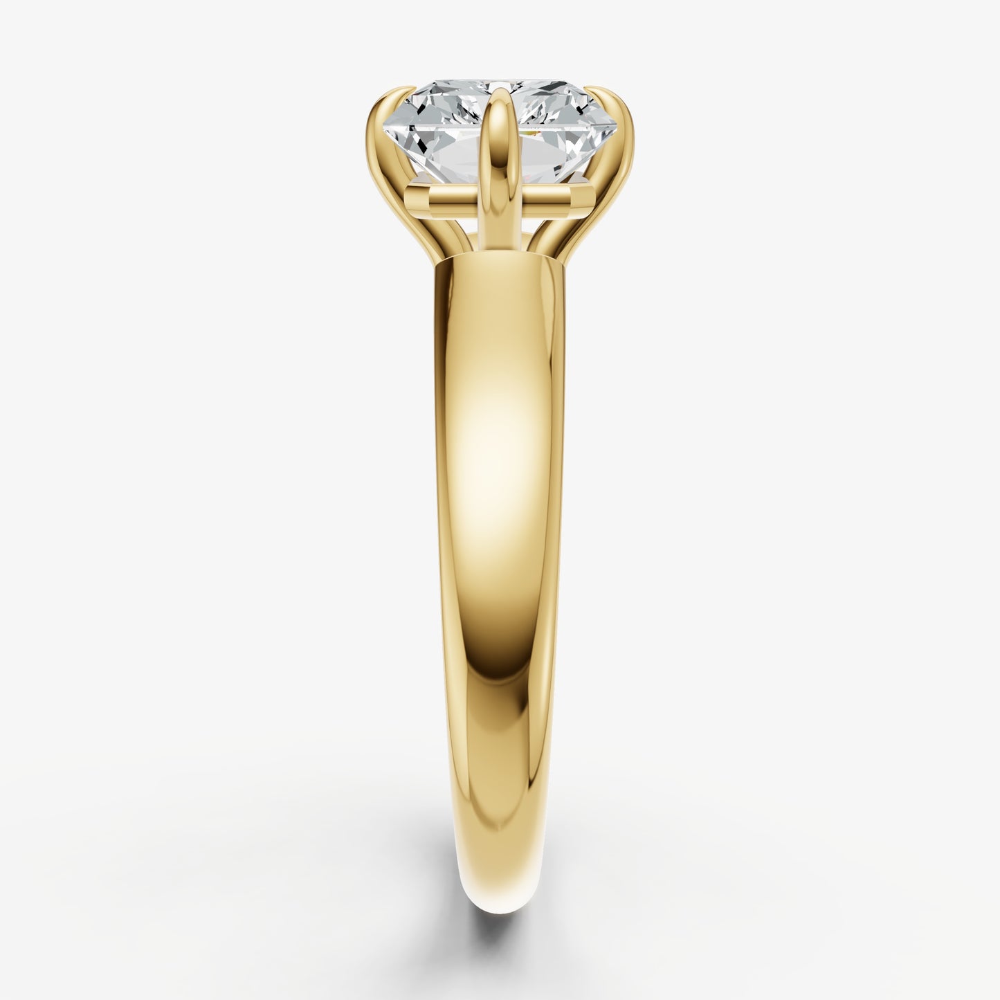 Radiant East-West Oval Compassss Set Engagement Ring