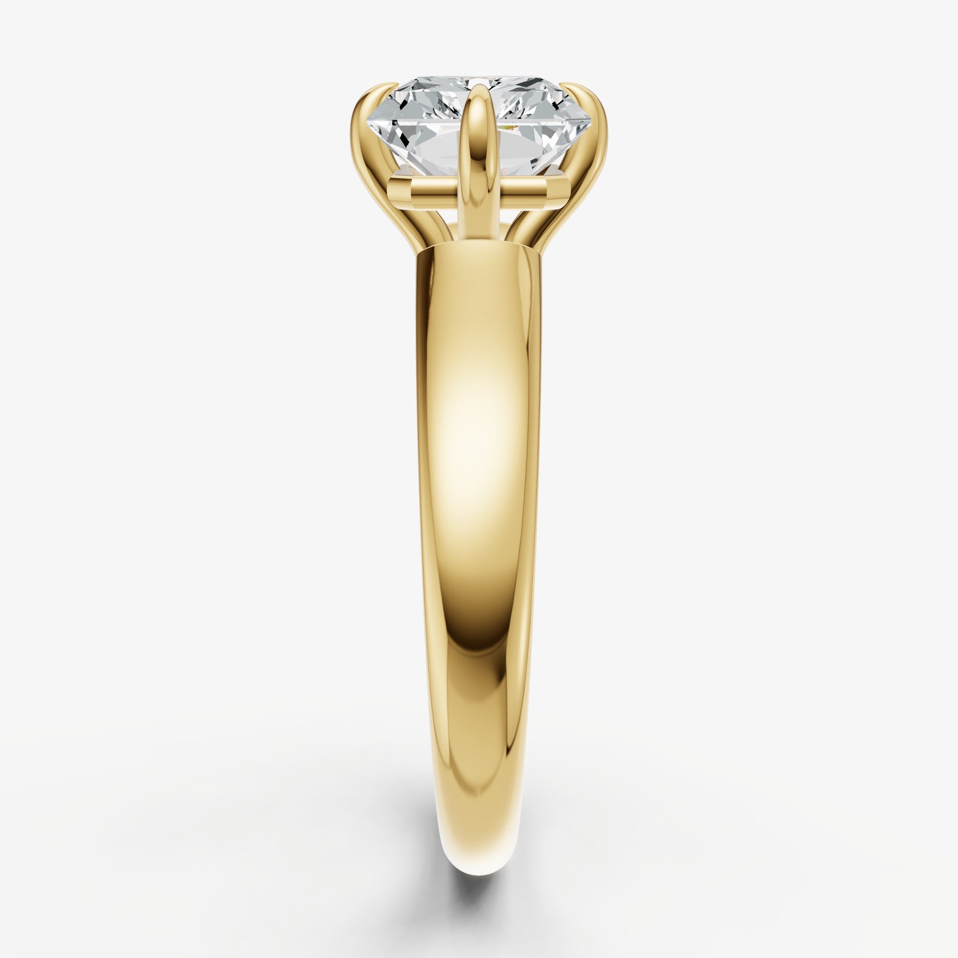 Radiant East-West Oval Compassss Set Engagement Ring