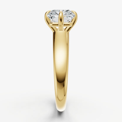 Radiant East-West Oval Compassss Set Engagement Ring