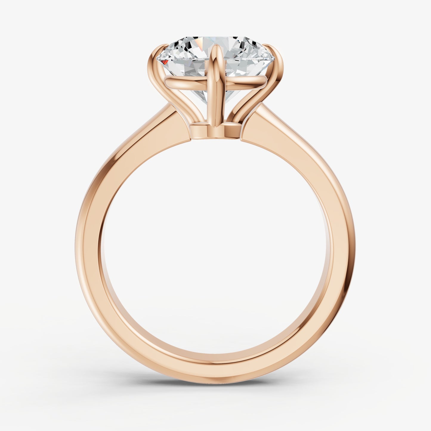 Round East-West Oval Compassss Set Engagement Ring