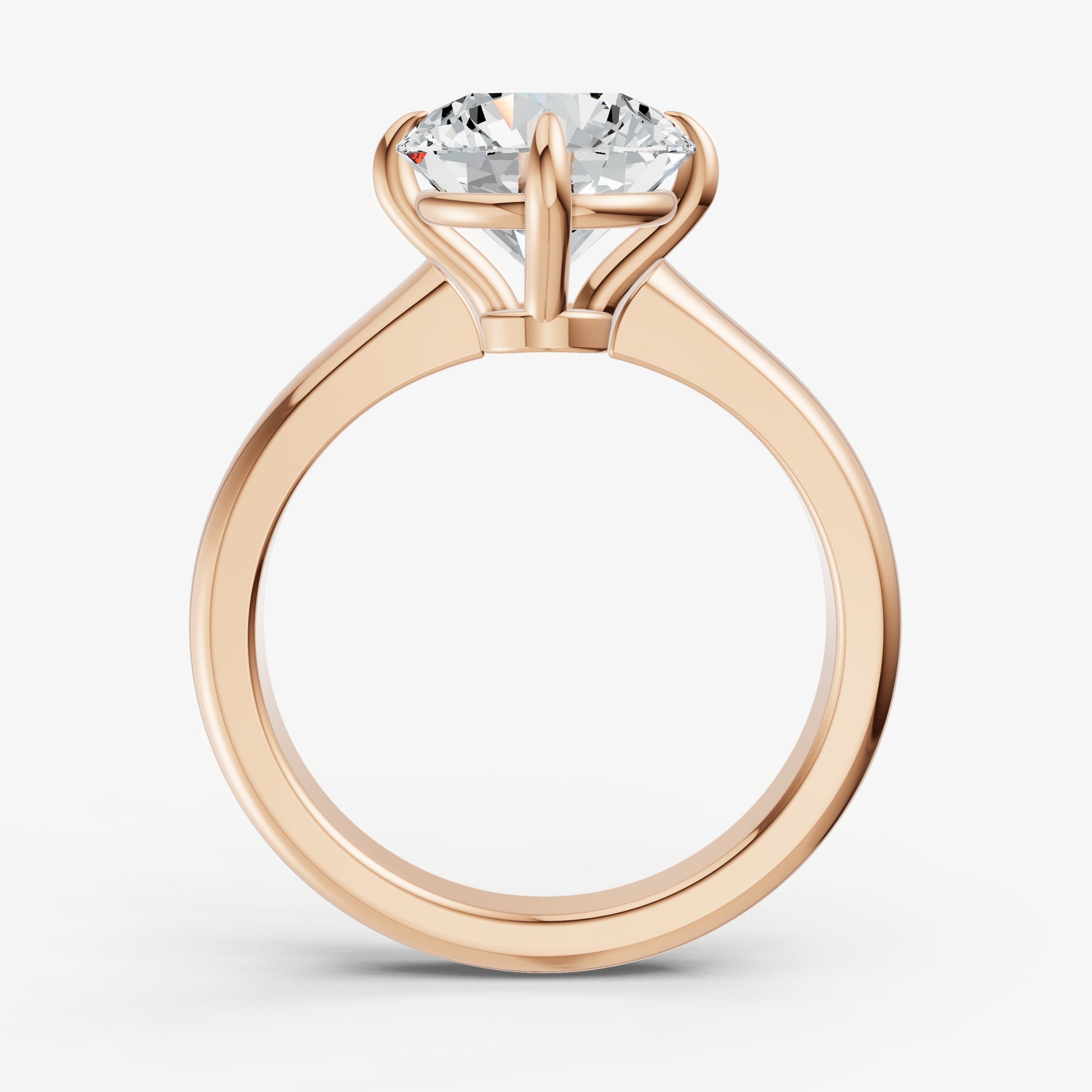 Round East-West Oval Compassss Set Engagement Ring