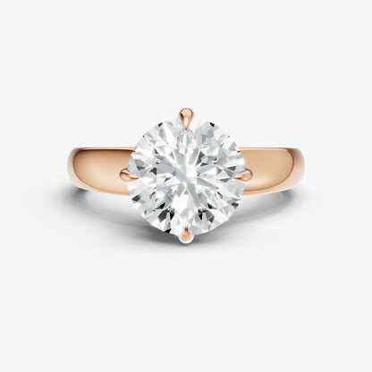 Round East-West Oval Compassss Set Engagement Ring