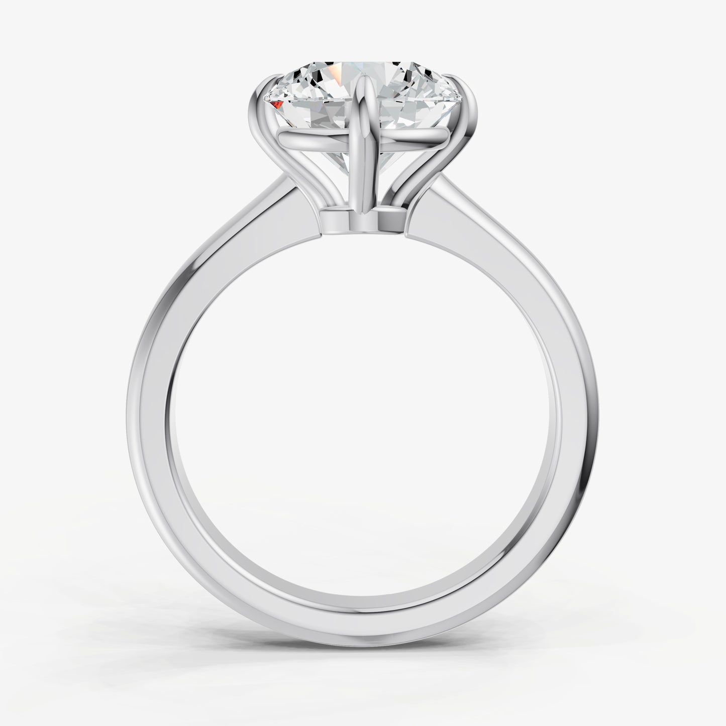 Round East-West Oval Compassss Set Engagement Ring