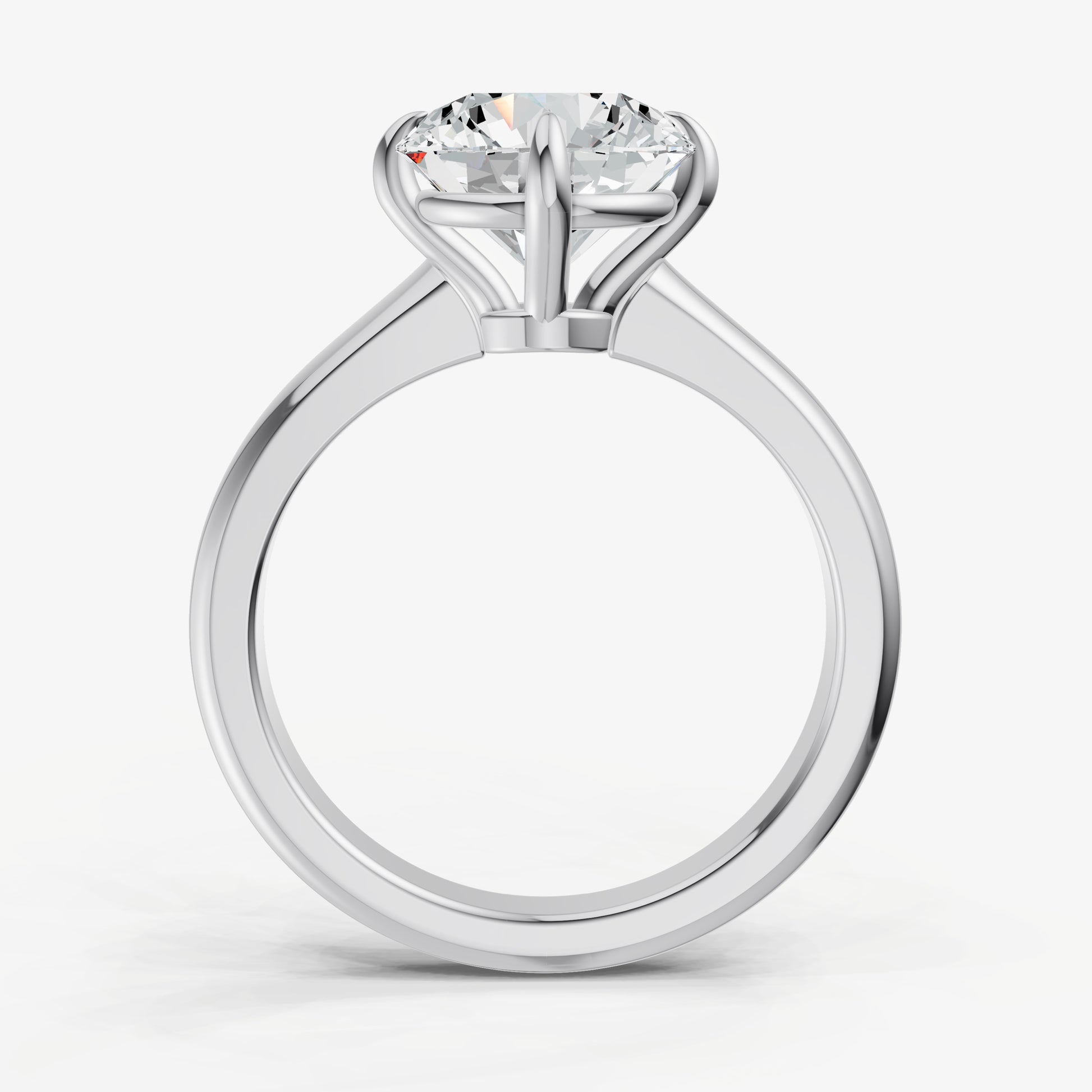 Round East-West Oval Compassss Set Engagement Ring