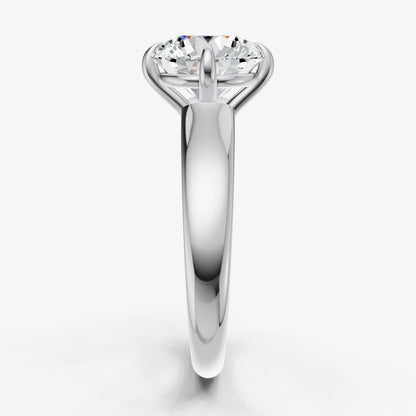 Round East-West Oval Compassss Set Engagement Ring