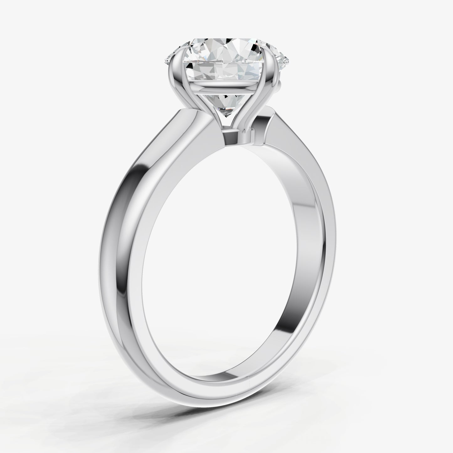 Round East-West Oval Compassss Set Engagement Ring