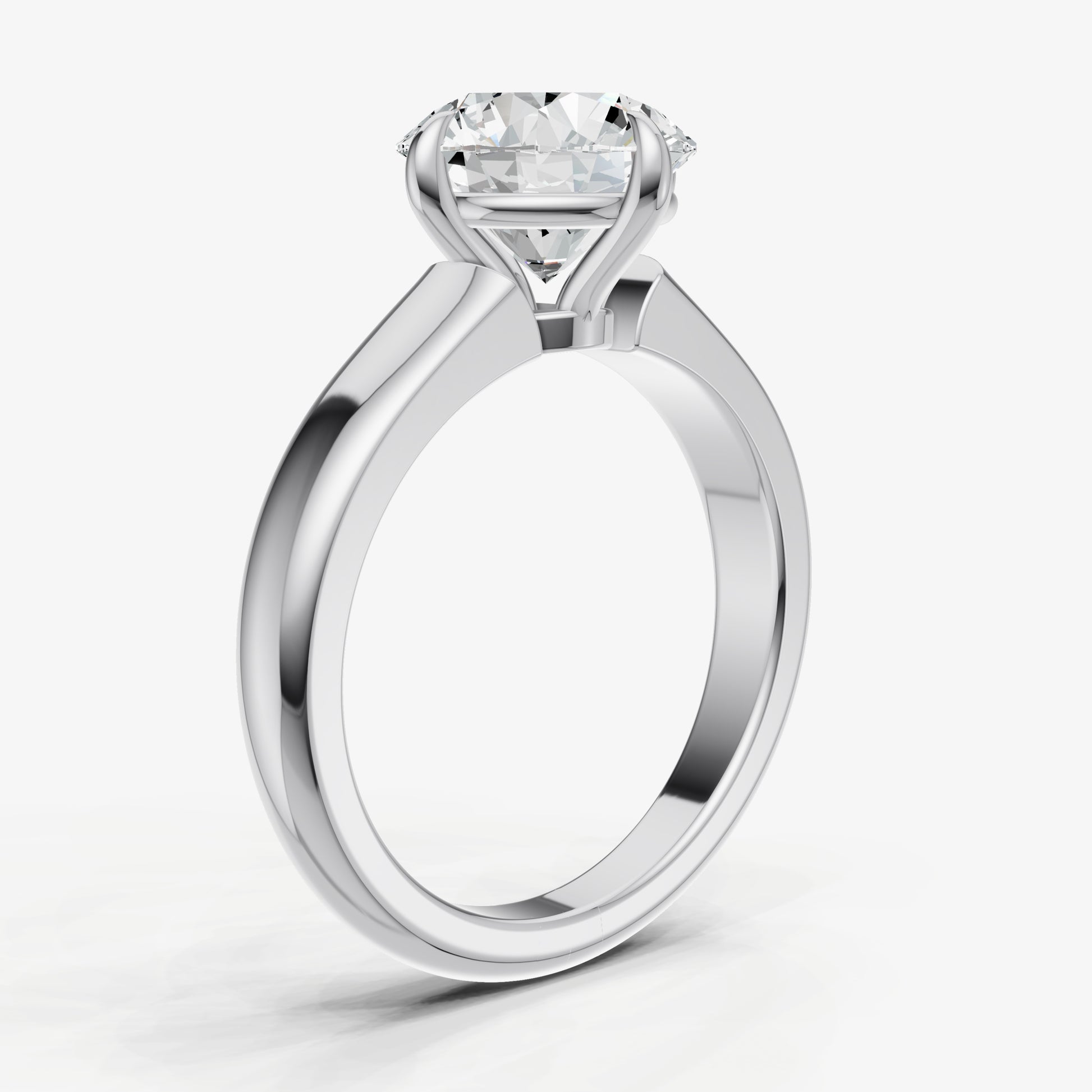 Round East-West Oval Compassss Set Engagement Ring