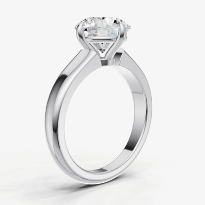 Round East-West Oval Compassss Set Engagement Ring