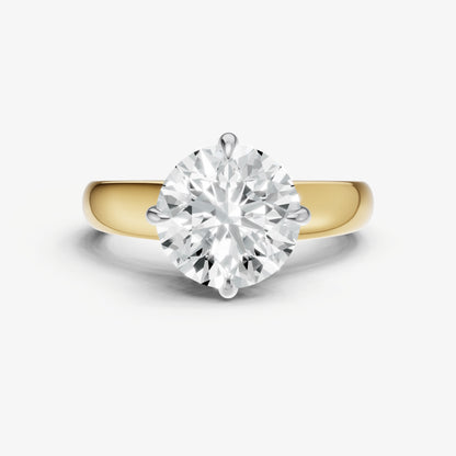 Round East-West Oval Compassss Set Engagement Ring