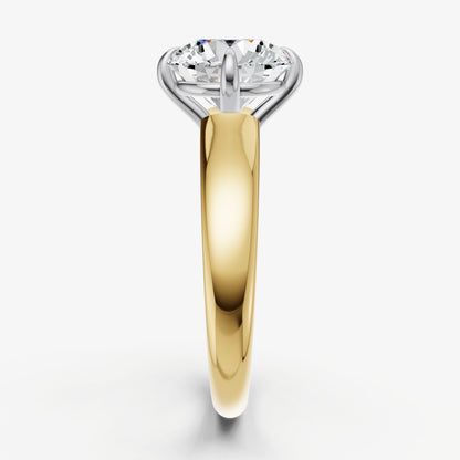 Round East-West Oval Compassss Set Engagement Ring