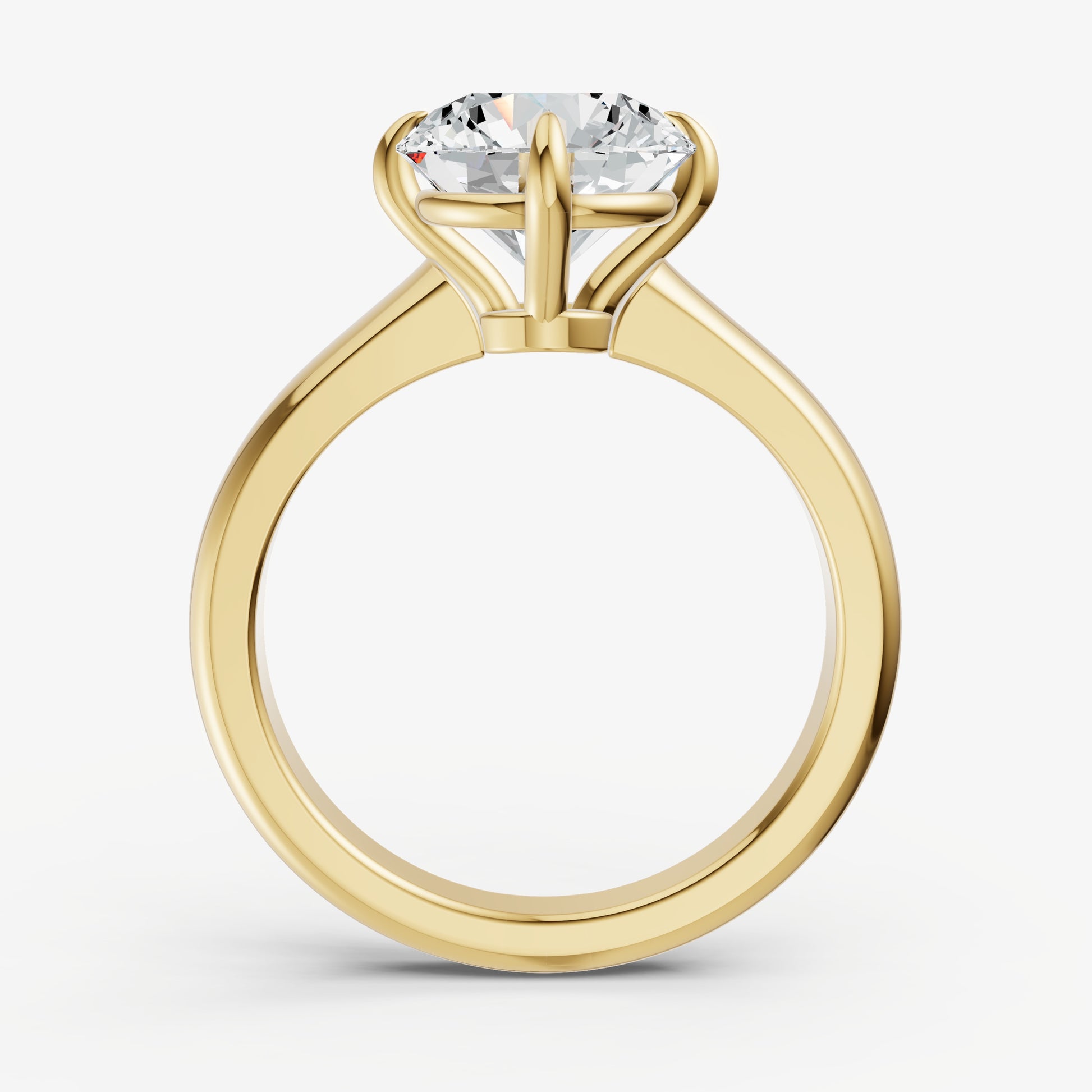 Round East-West Oval Compassss Set Engagement Ring