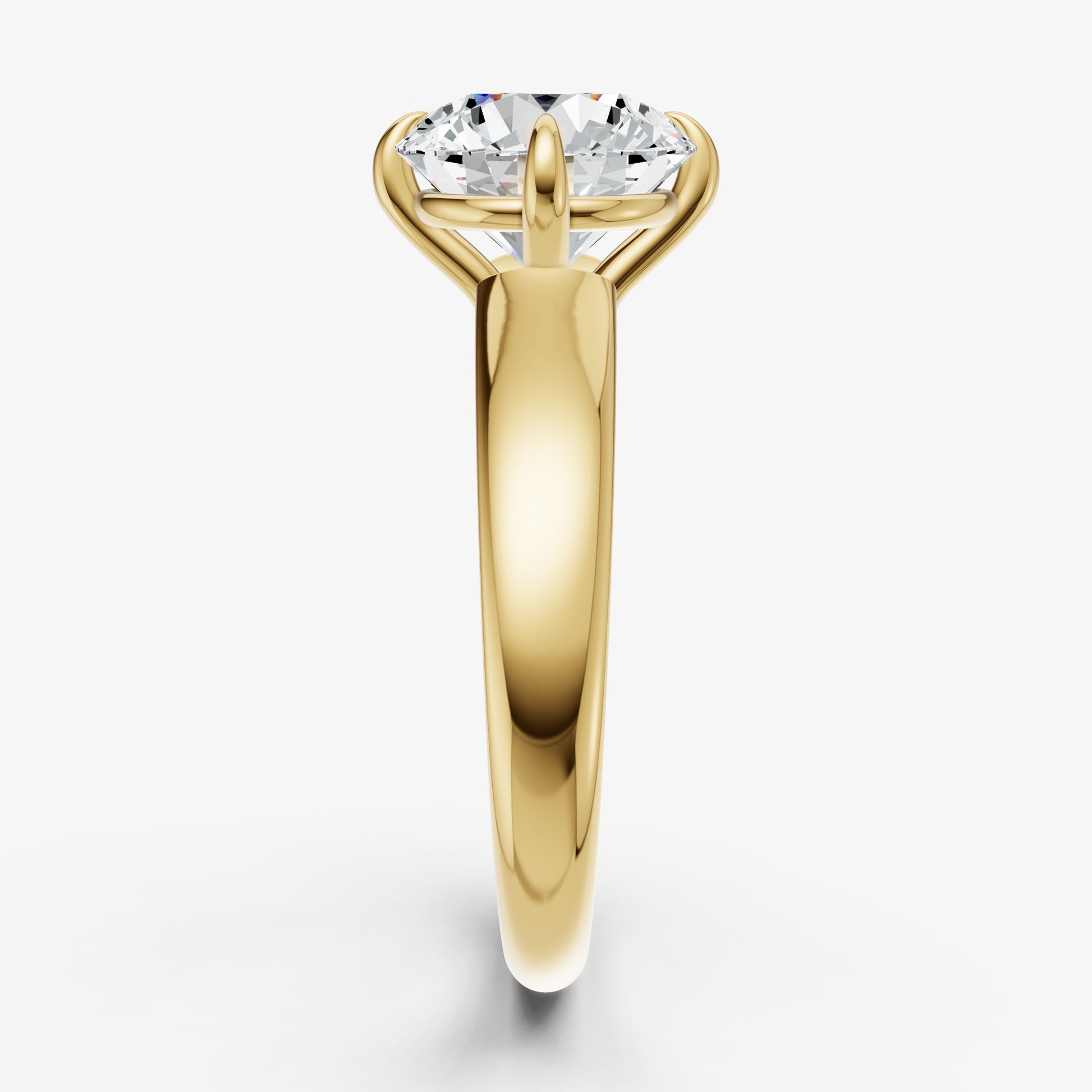 Round East-West Oval Compassss Set Engagement Ring