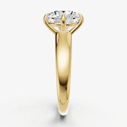 Round East-West Oval Compassss Set Engagement Ring