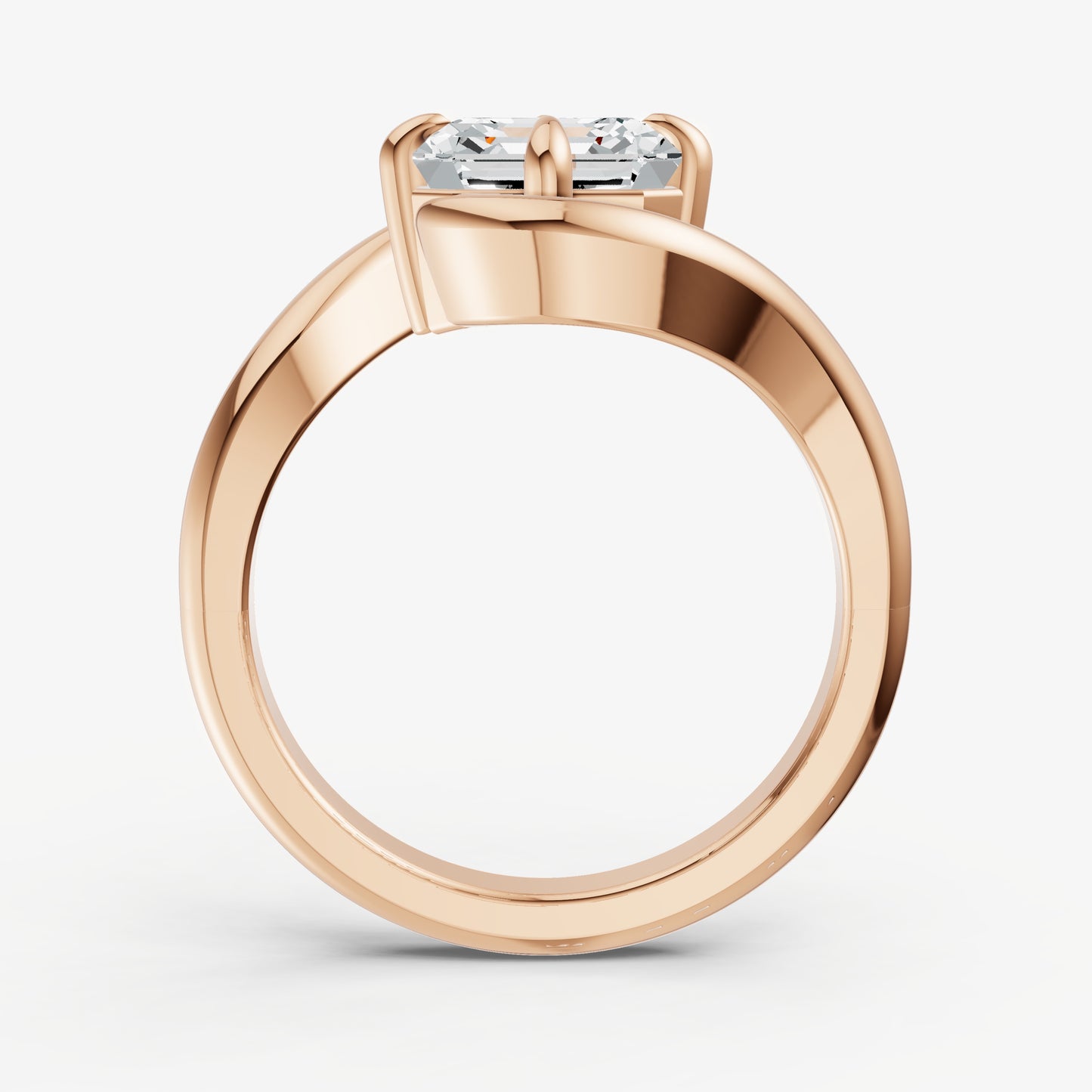 Asscher Bypass Oval Engagement Ring