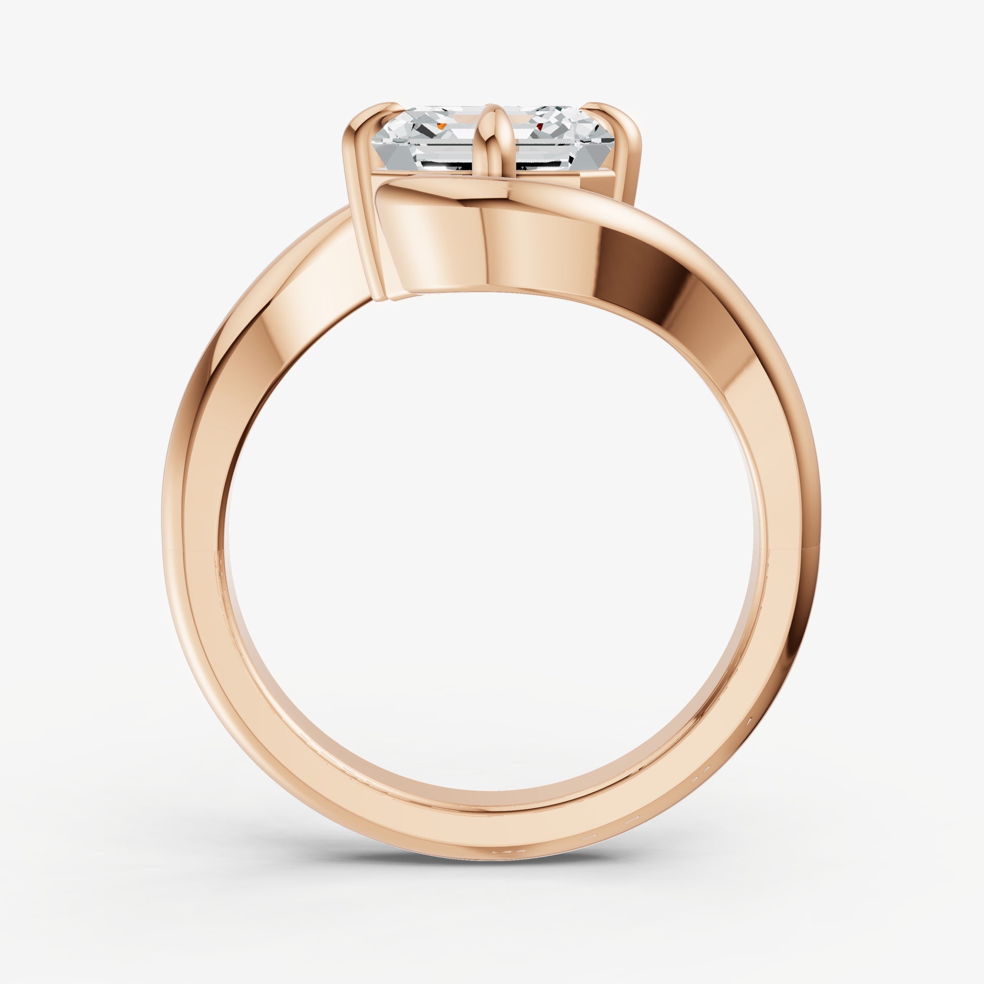 Asscher Bypass Oval Engagement Ring
