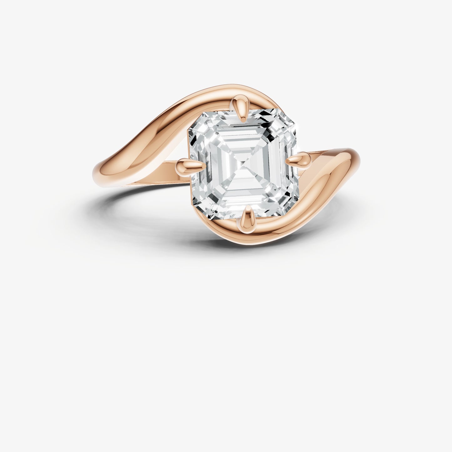 Asscher Bypass Oval Engagement Ring