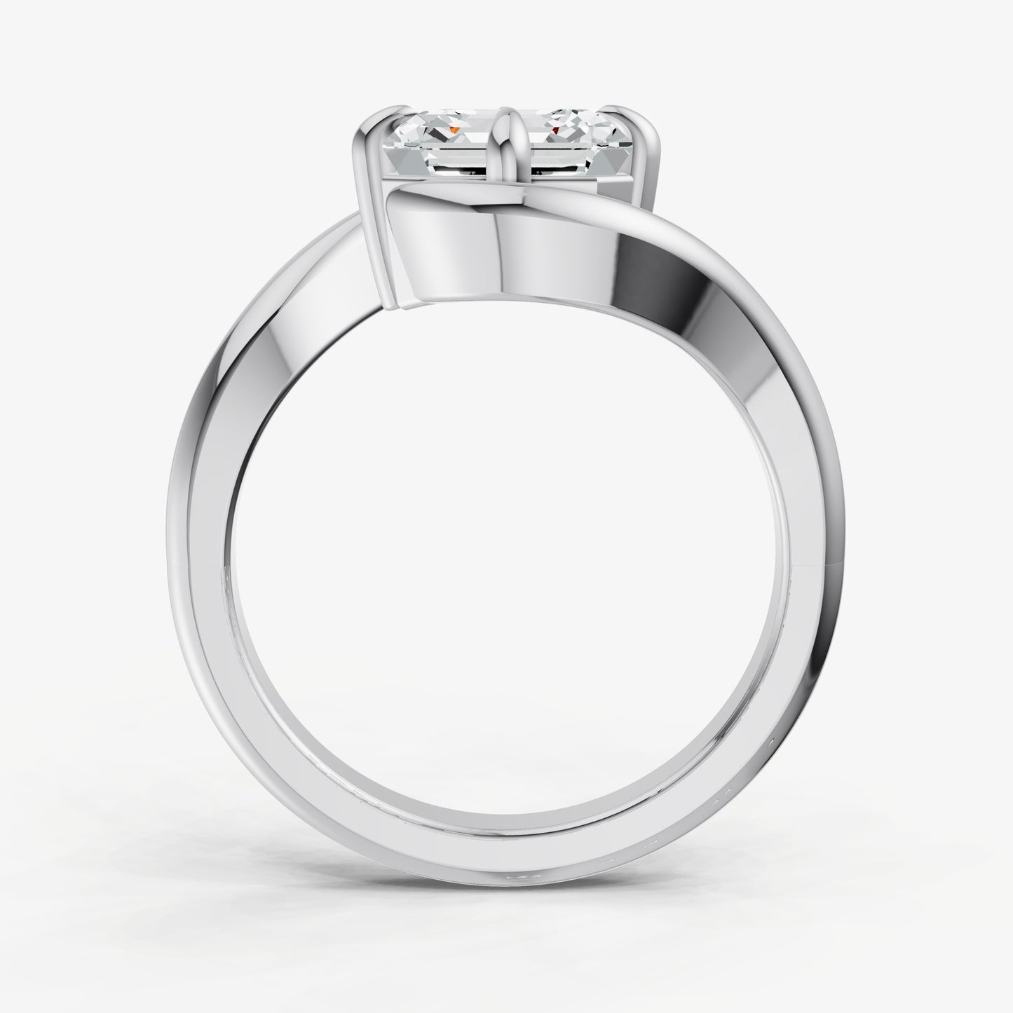 Asscher Bypass Oval Engagement Ring
