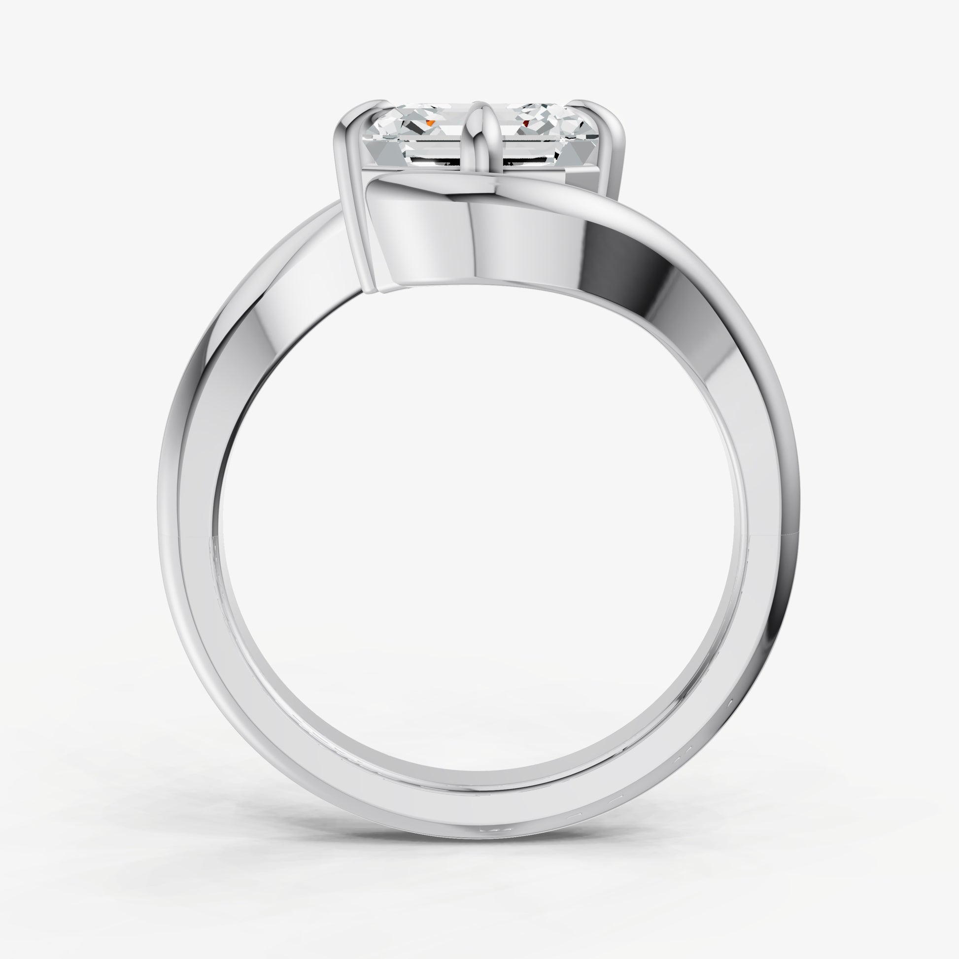Asscher Bypass Oval Engagement Ring