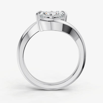 Asscher Bypass Oval Engagement Ring