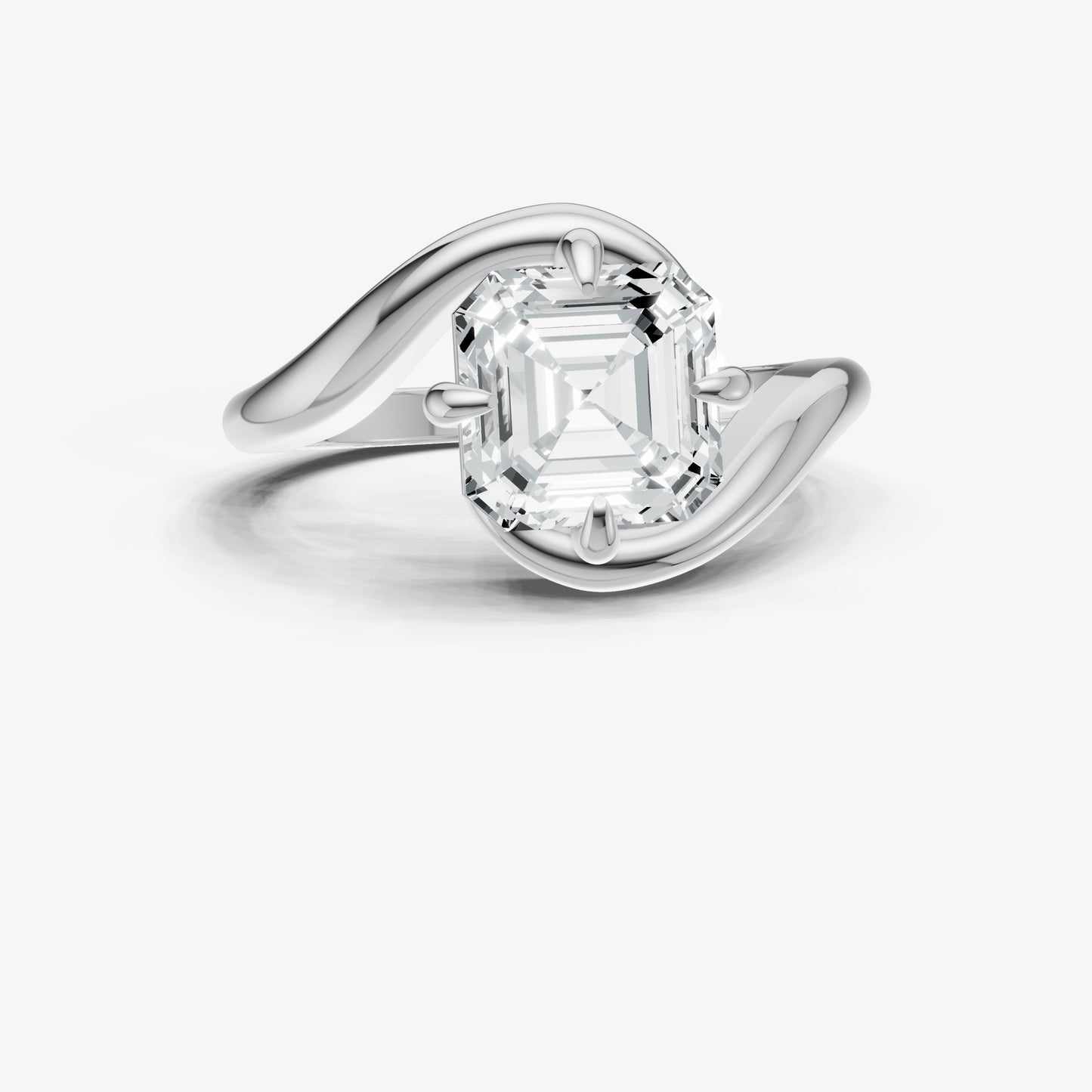 Asscher Bypass Oval Engagement Ring