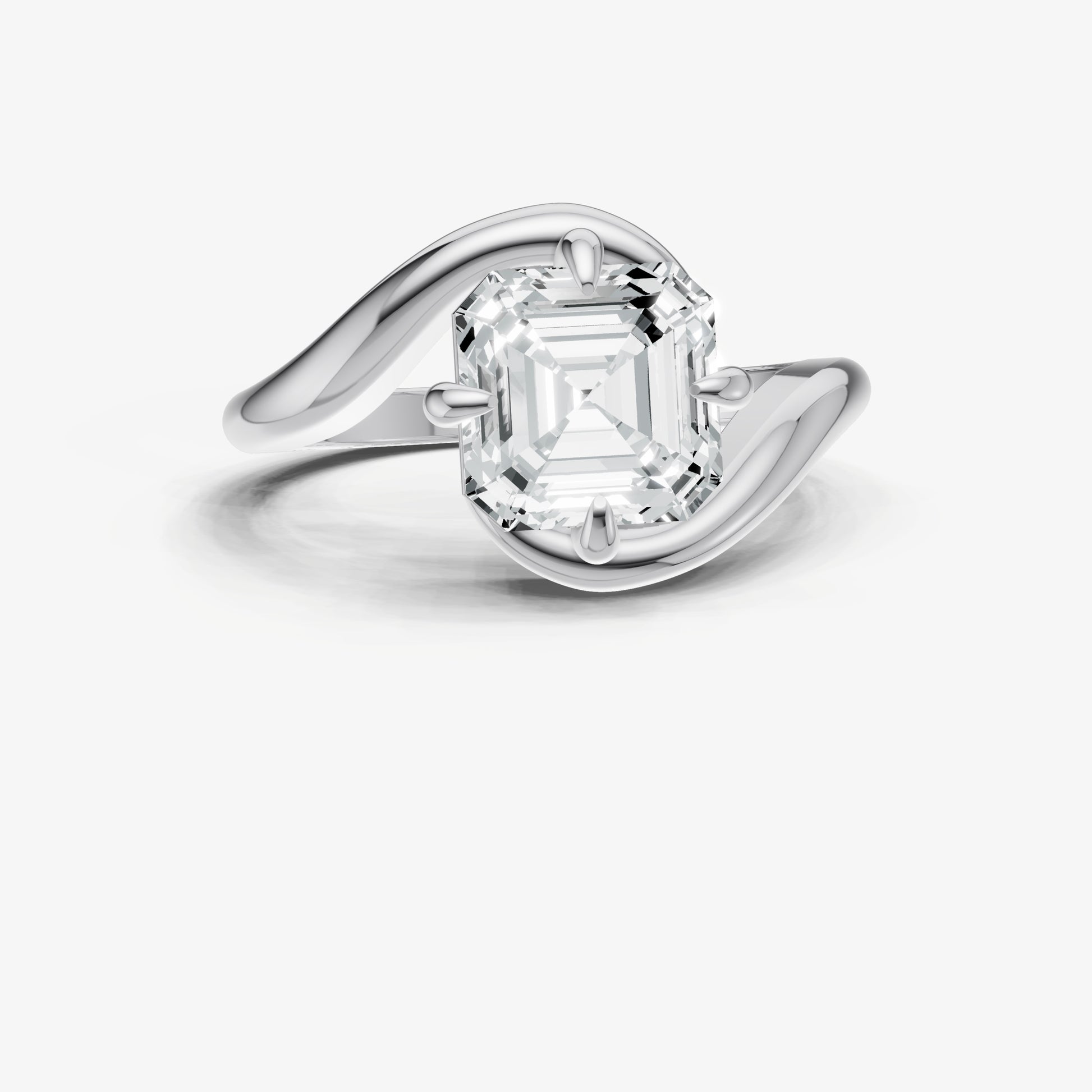 Asscher Bypass Oval Engagement Ring