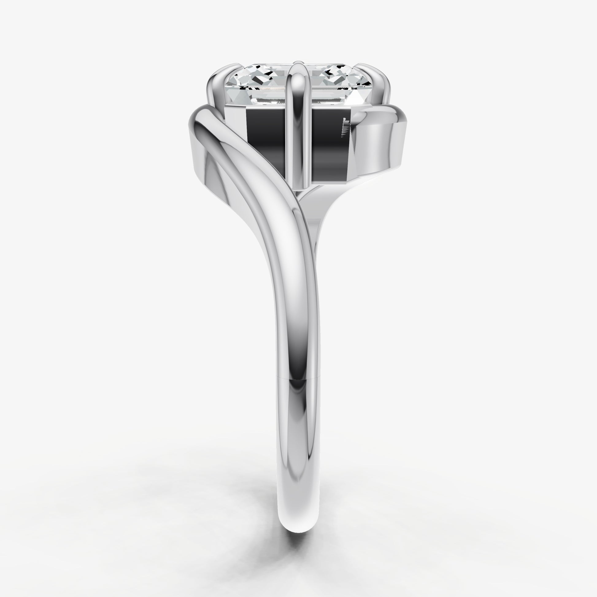 Asscher Bypass Oval Engagement Ring