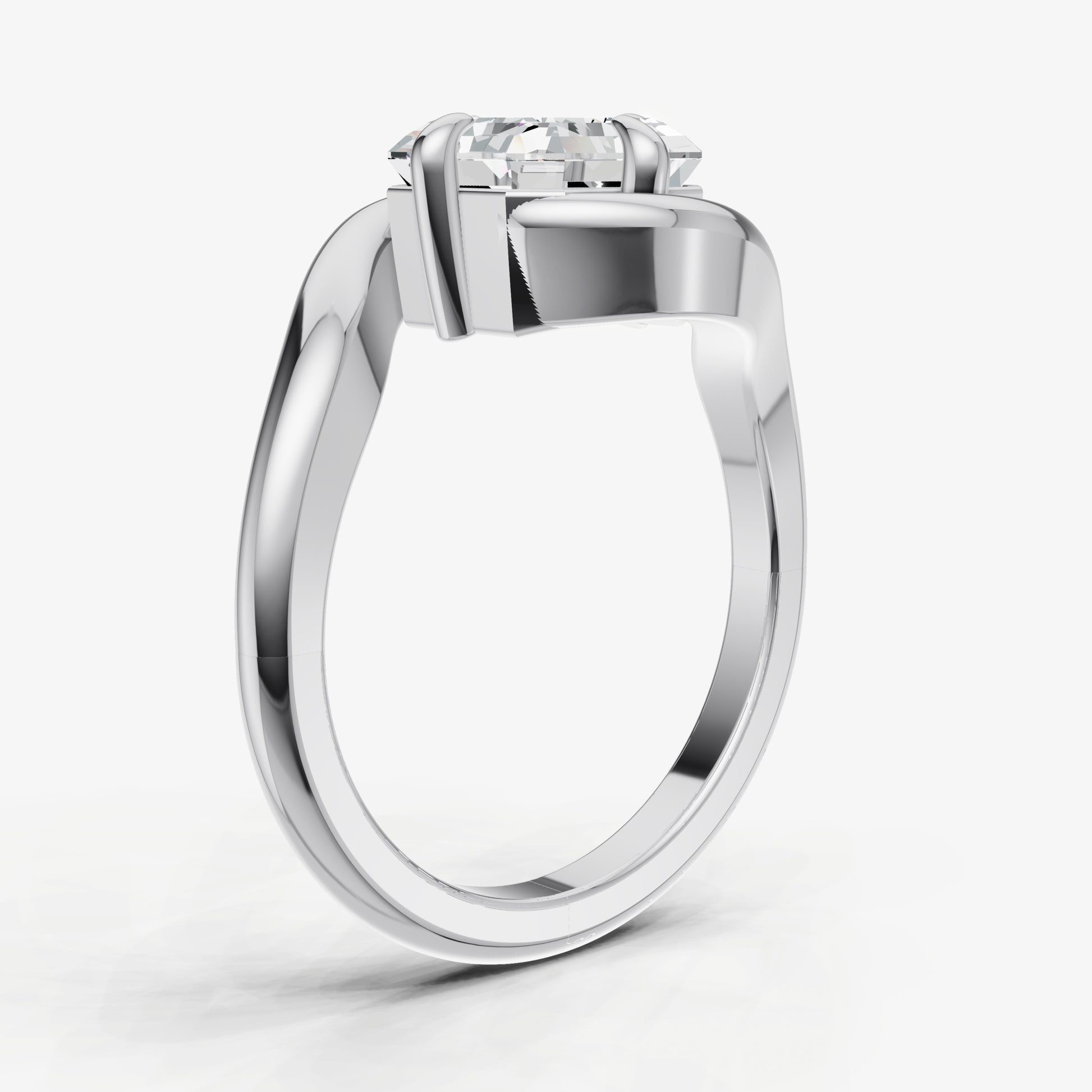 Asscher Bypass Oval Engagement Ring