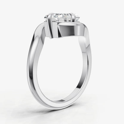 Asscher Bypass Oval Engagement Ring