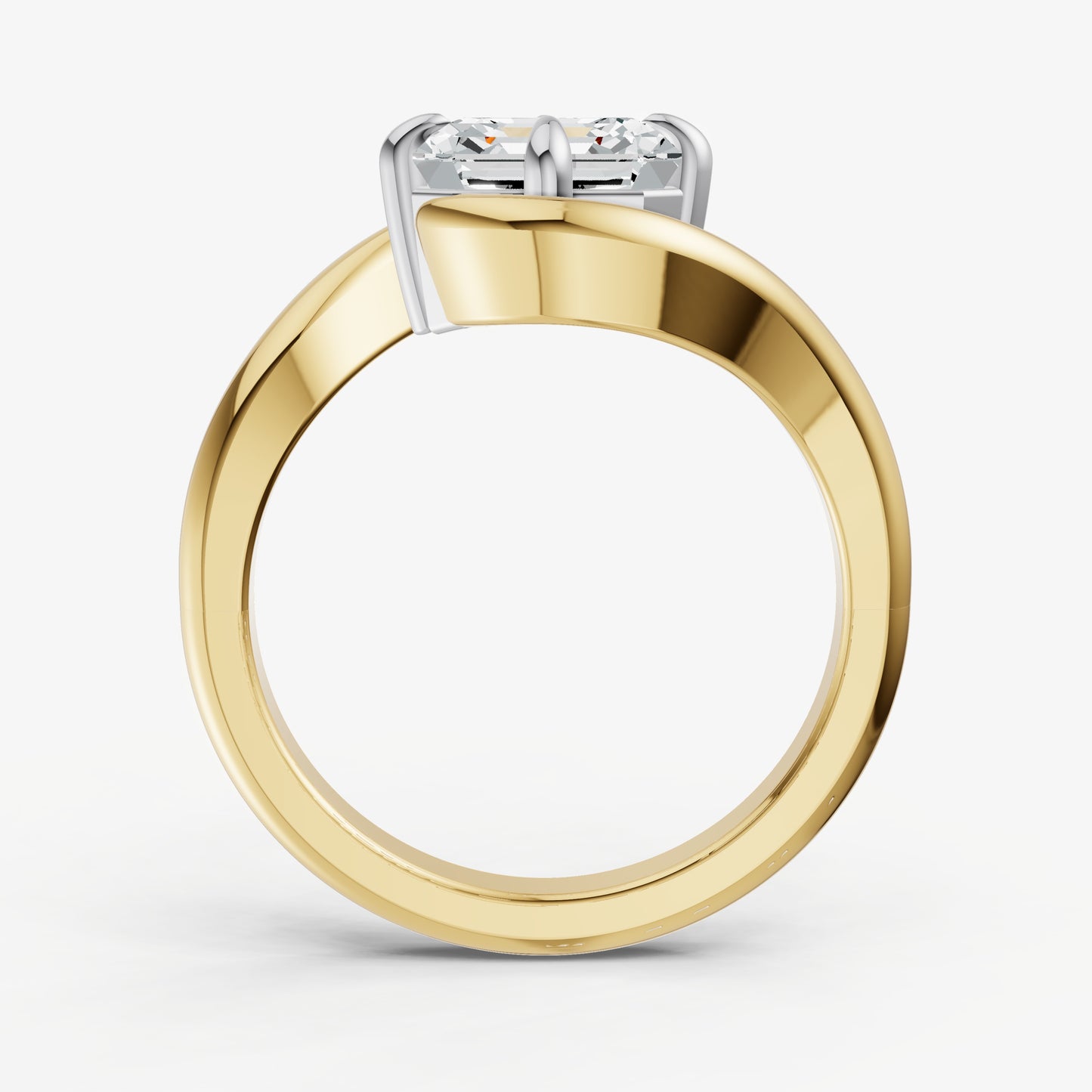 Asscher Bypass Oval Engagement Ring