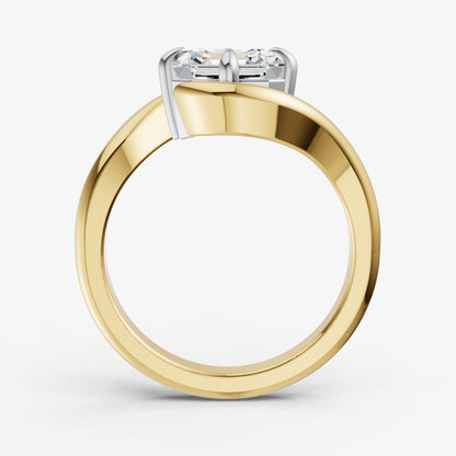 Asscher Bypass Oval Engagement Ring