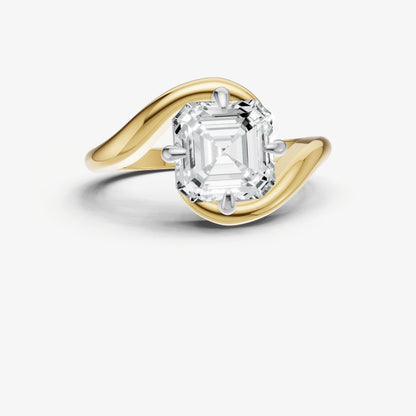 Asscher Bypass Oval Engagement Ring