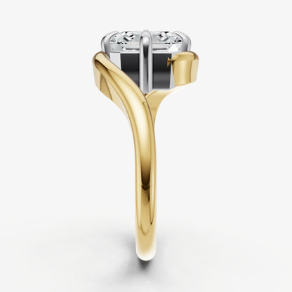 Asscher Bypass Oval Engagement Ring