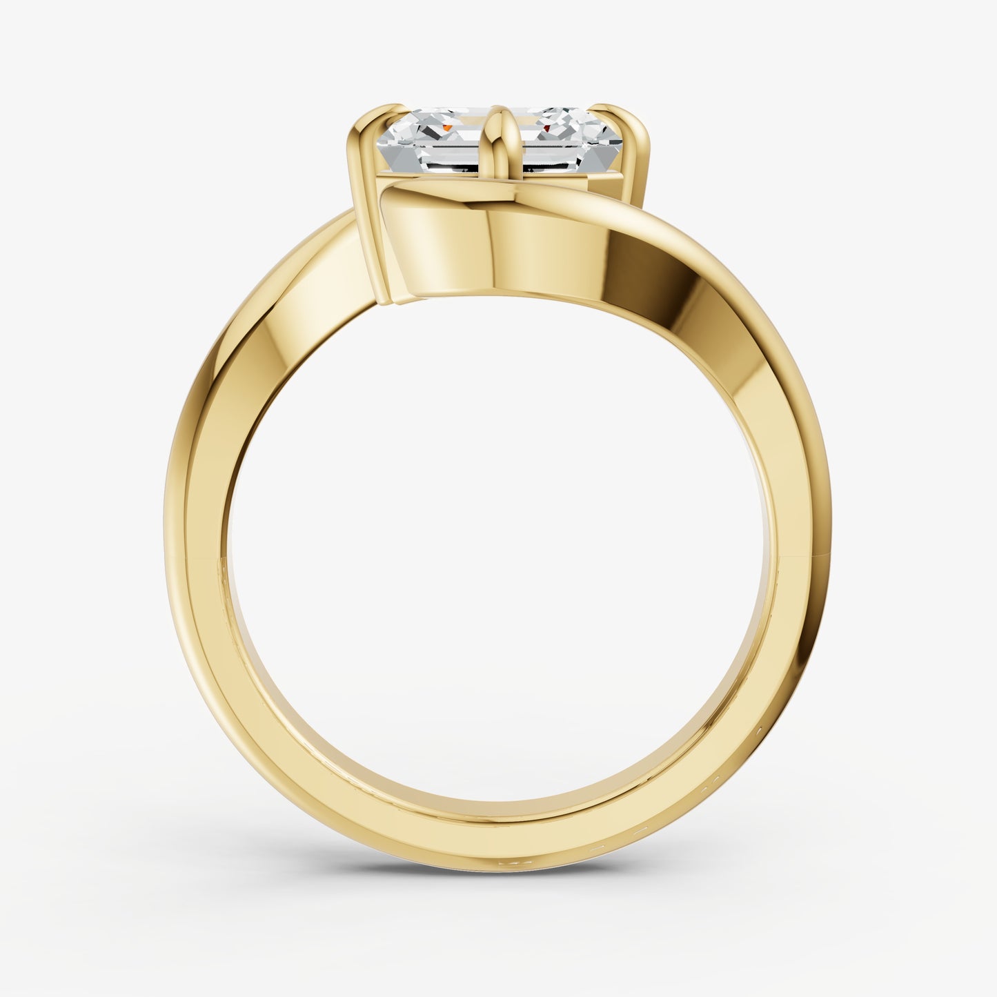 Asscher Bypass Oval Engagement Ring
