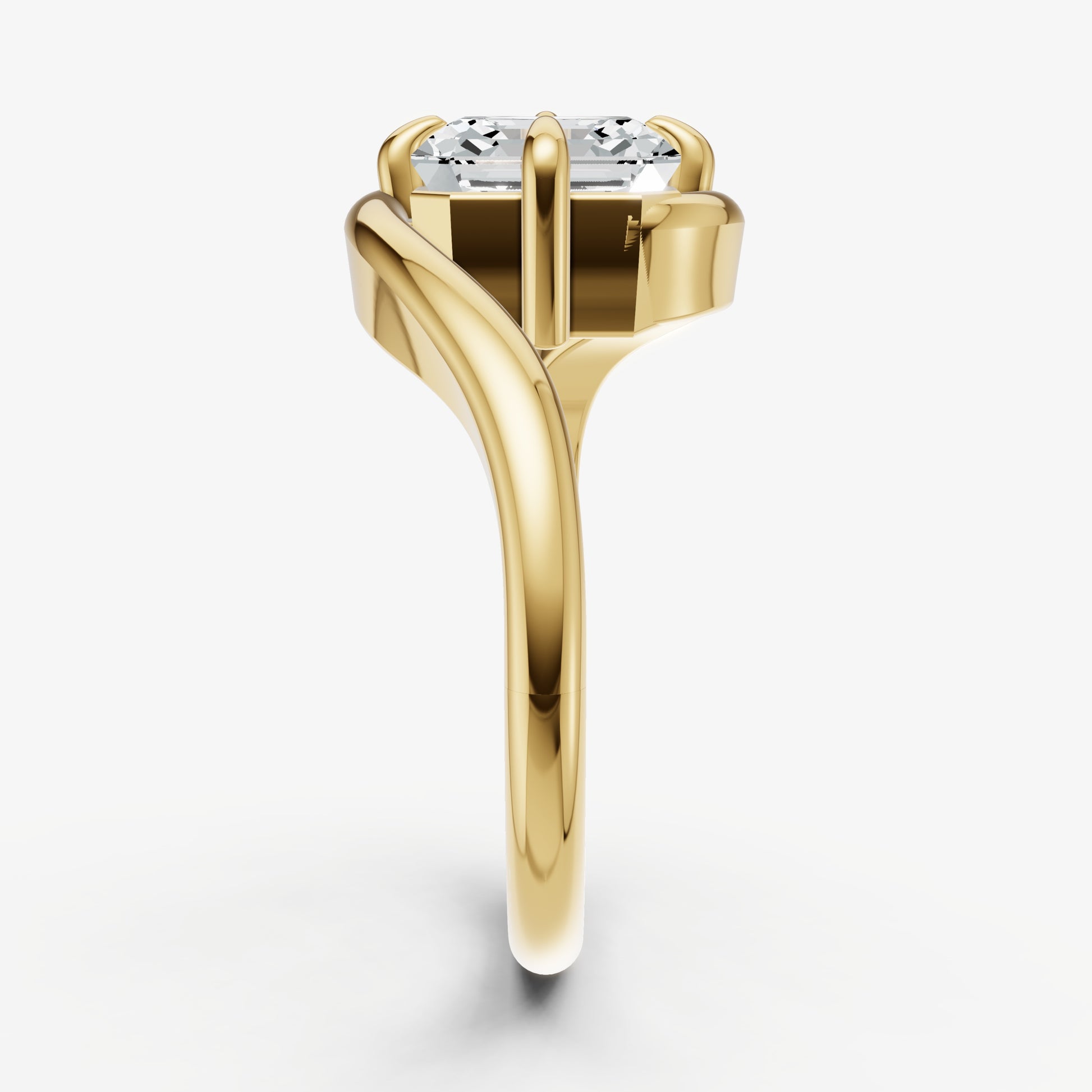 Asscher Bypass Oval Engagement Ring