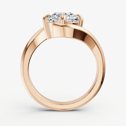 Cushion Bypass Oval Engagement Ring