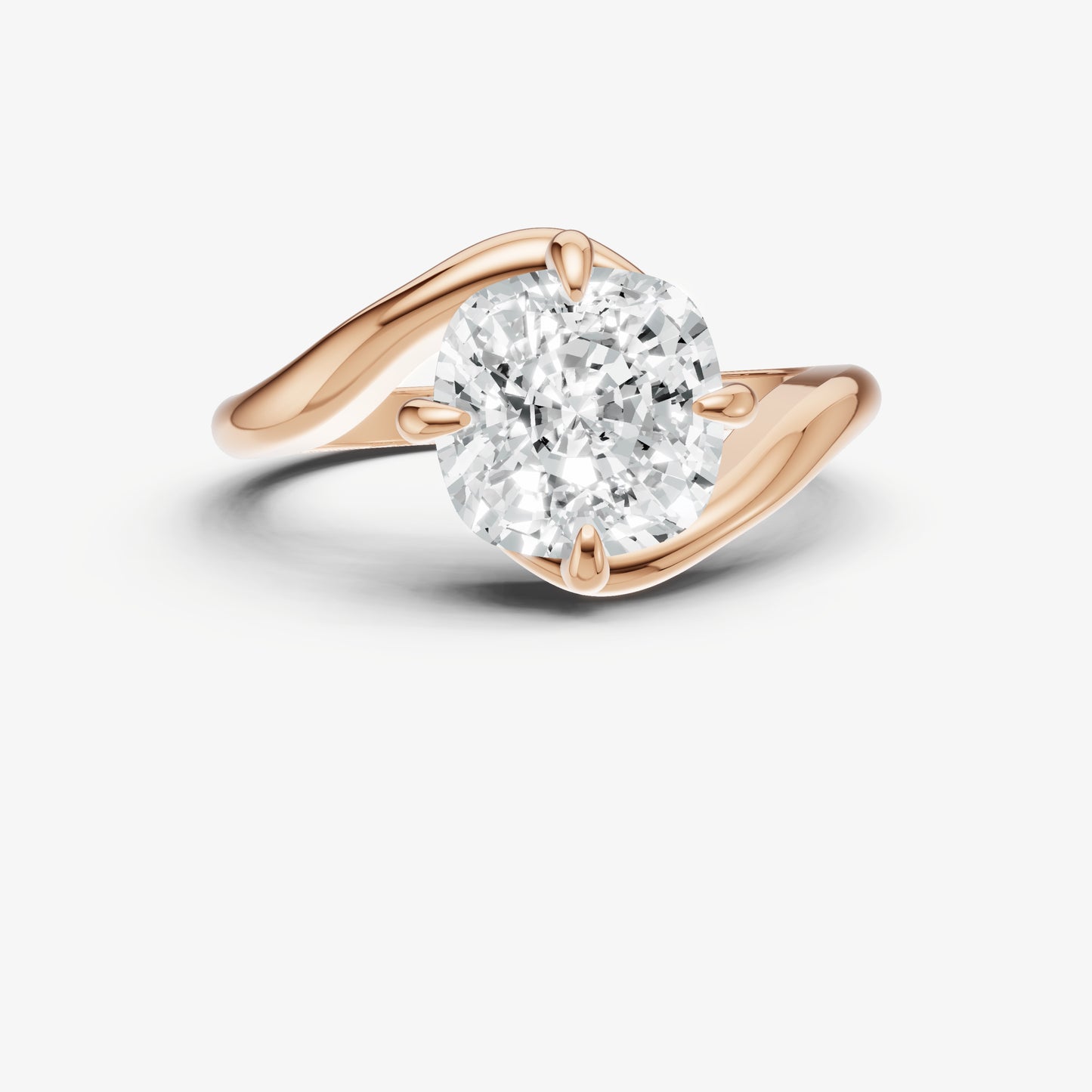 Cushion Bypass Oval Engagement Ring