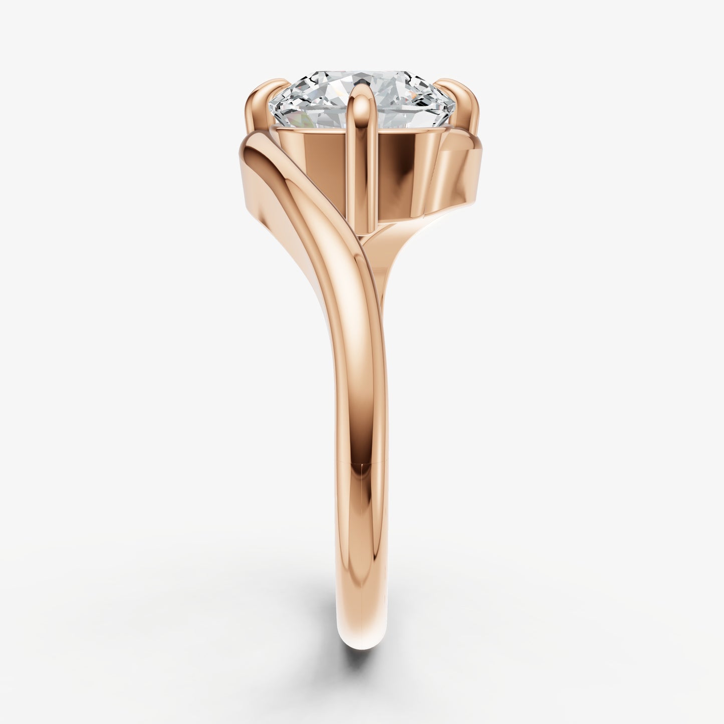 Cushion Bypass Oval Engagement Ring