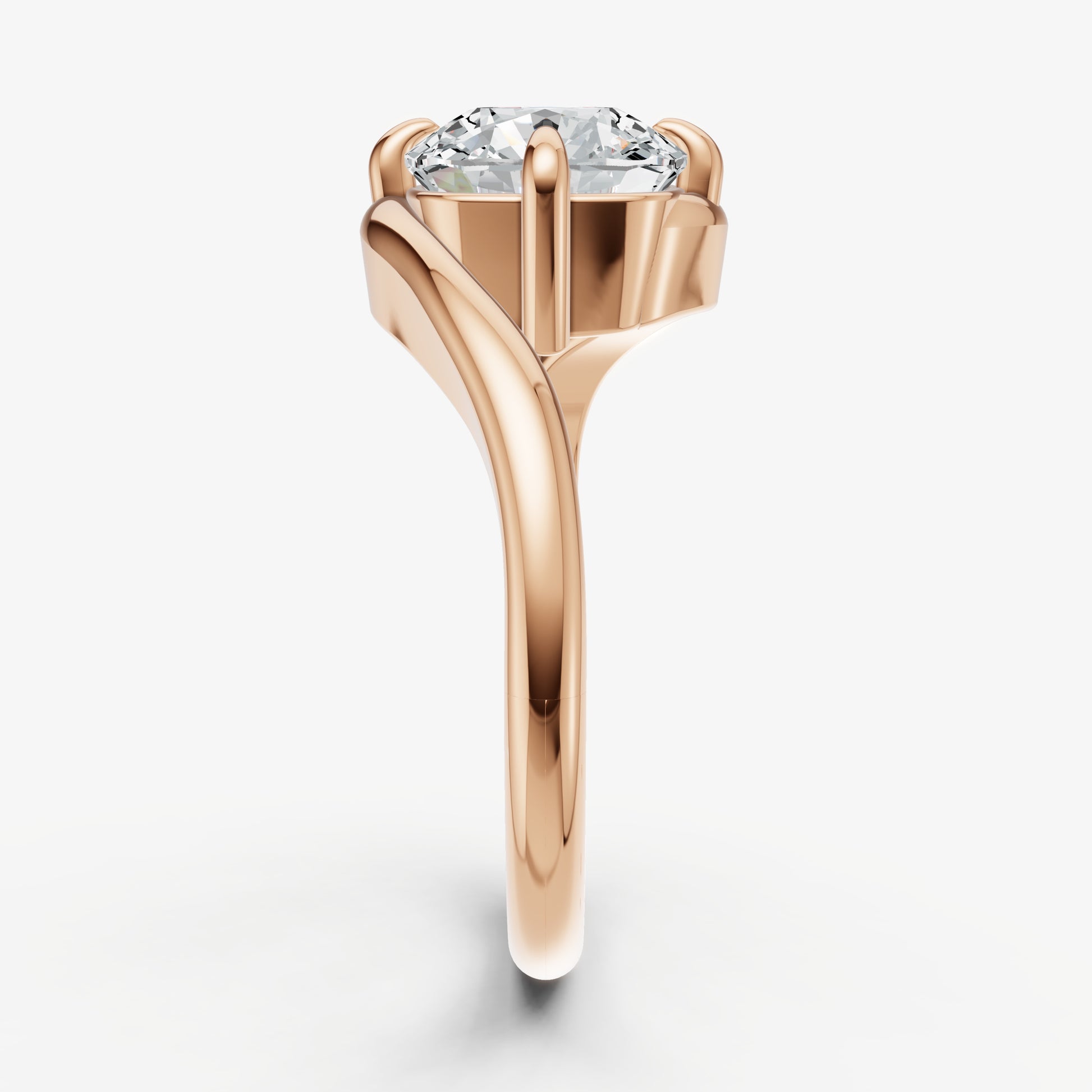 Cushion Bypass Oval Engagement Ring