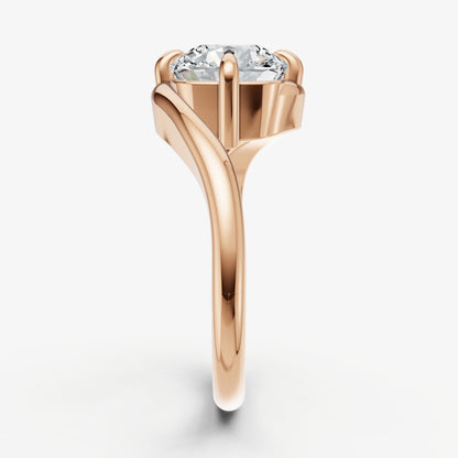 Cushion Bypass Oval Engagement Ring