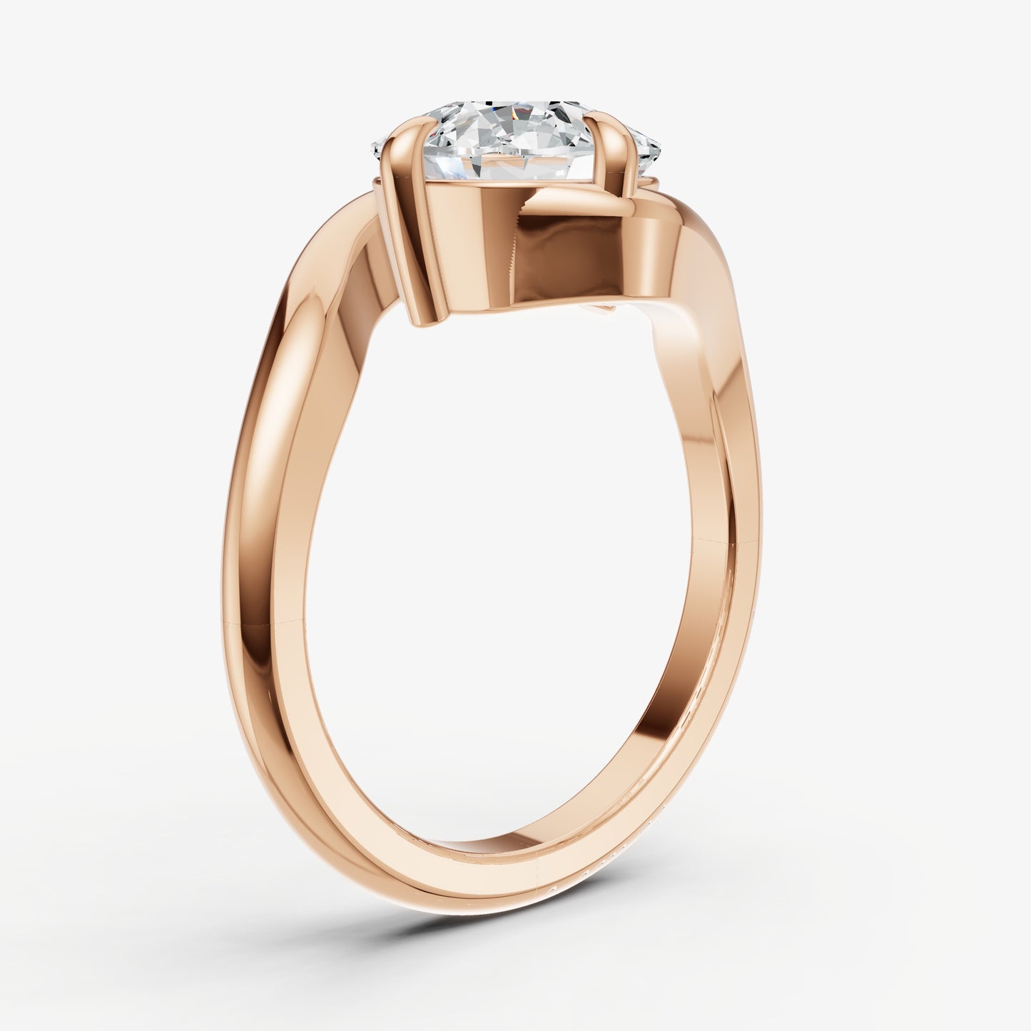 Cushion Bypass Oval Engagement Ring