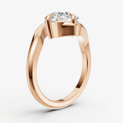 Cushion Bypass Oval Engagement Ring
